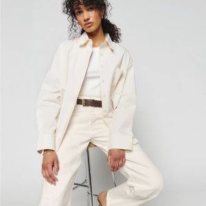 NWT Reformation Will Oversized Twill Shirt in Cream - XS